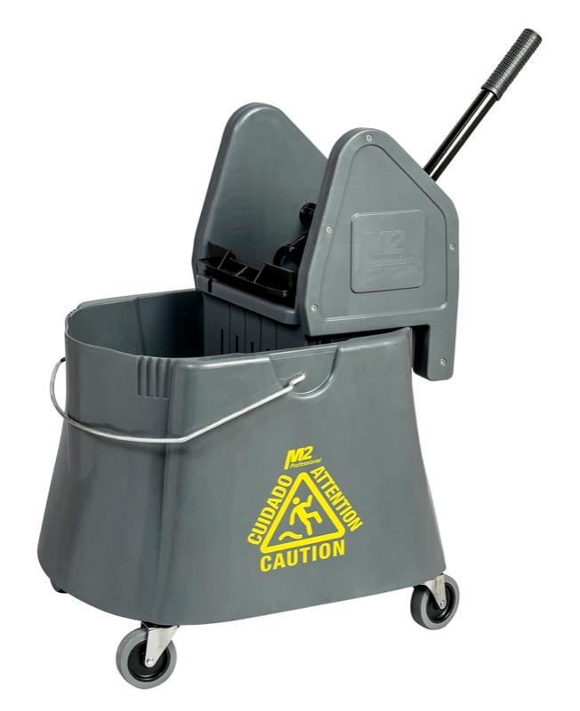 BW-D41100-GY - 40Qt Elephant Down Press Mop Bucket Combo - Grey