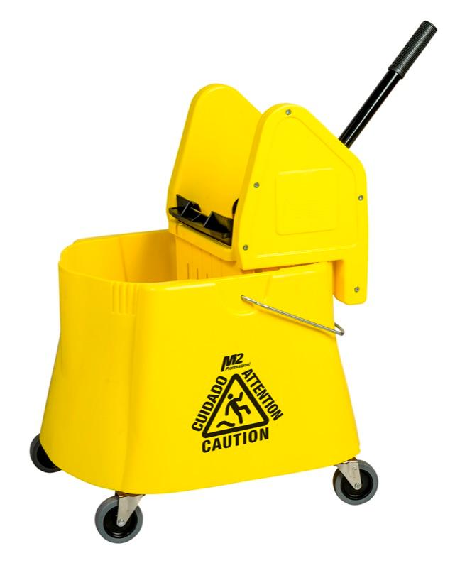 BW-D41100-YE - 40Qt Elephant Down Press Mop Bucket Combo - Yellow