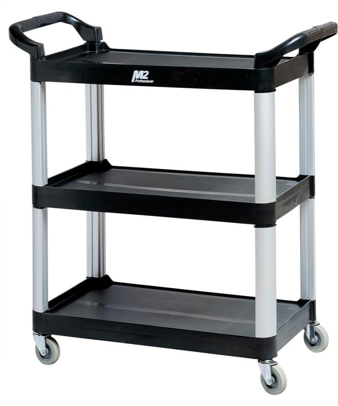Small Utility Cart with 3 Shelves and Swivel Casters M2