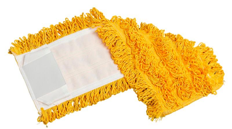 EFM-FM5100-YE - Tampon à vadrouille plat en microfibre bouclé de 16" - pochette et onglets - jaune