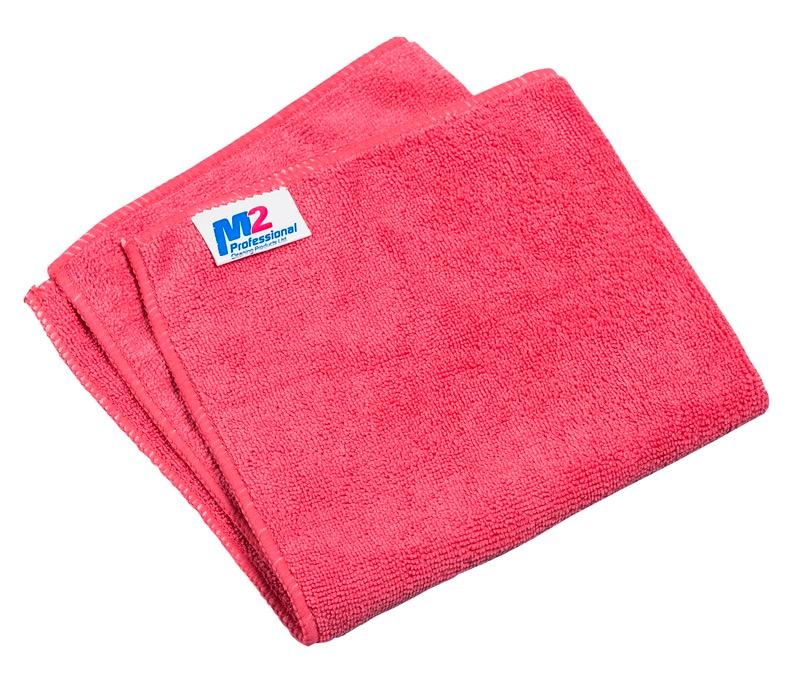MC-582-RD - Sani-Pro Light Microfiber Cloths - 16" x 16" - 240gsm - Red
