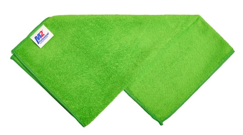 MC-581-GN - Sani-Pro Light Microfiber Cloths - 16" x 16" - 240gsm - Green