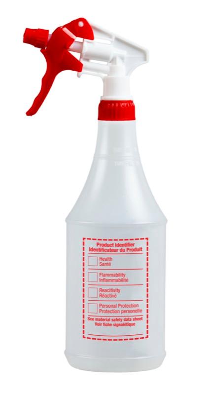 TS-BT290-12 - 24 oz WHMIS Bottle with Trigger - 12 Pack