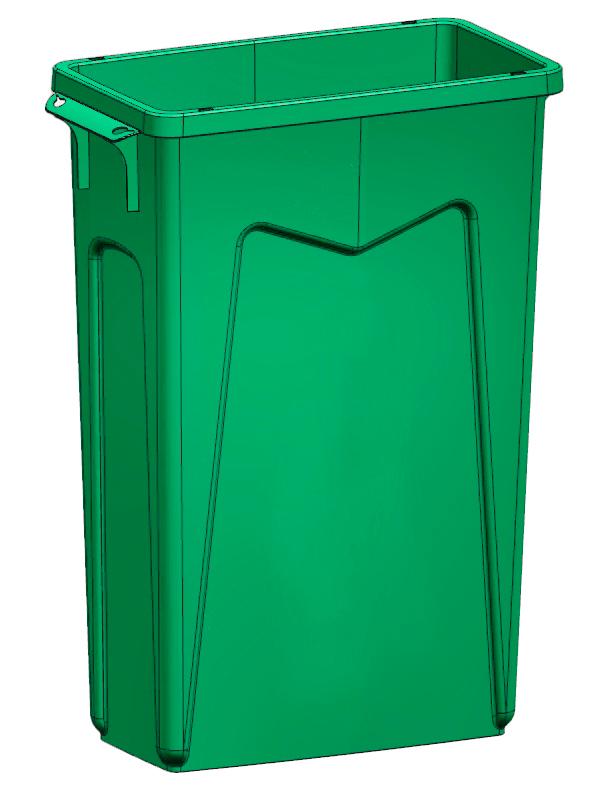 WM-PR2323-GN - Mavrik 23gal Slim Garbage Container - Green