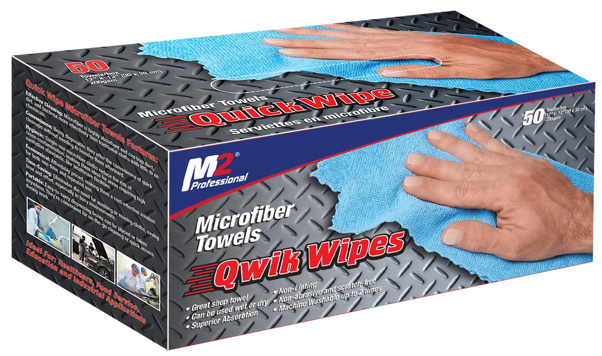 MC-QW5512-BL - Qwik Wipes 12" x 12" Microfiber Cloths