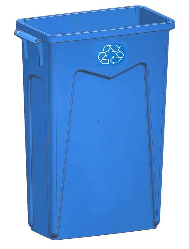 WM-PR2323-BL-RYC - Mavrik 23 GAL Slim Recycling Container
