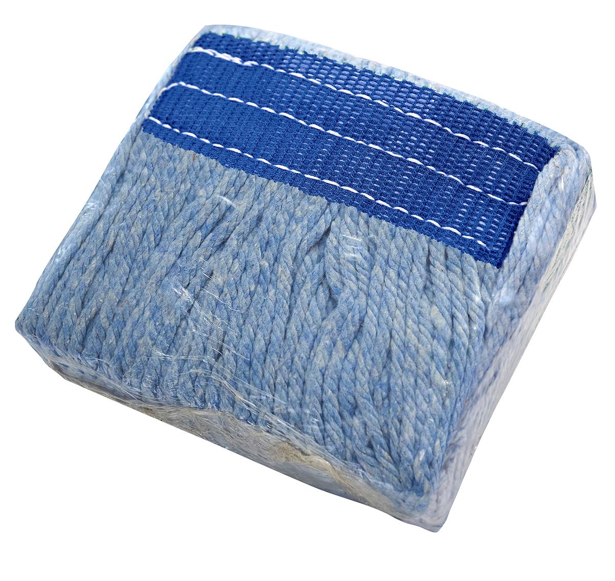 MW-BKL12B-BL - 12 oz Dura-Blend Looped-End Mop - Narrow Band - Blue