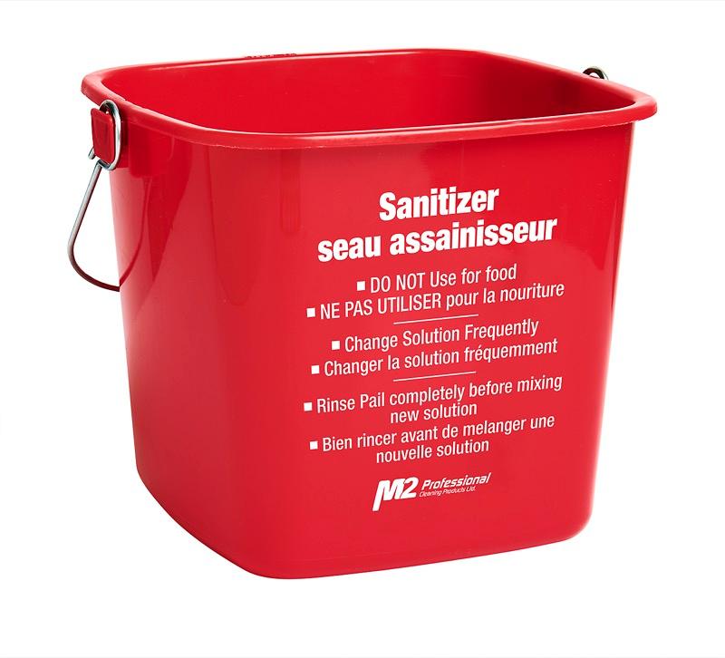 PA-3606R - 6Qt Sani-Clean Pail - Sanitizer - Red