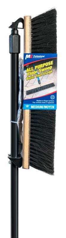 PB-610-T18 - Side-Clip Tampico Push Broom with Handle - 18 Inch